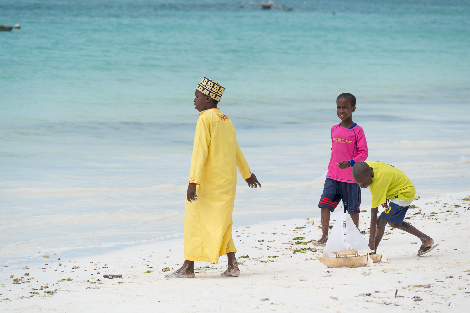 Zanzibar - Enfants jouant sur la plage pendant la fête de l'Aïd